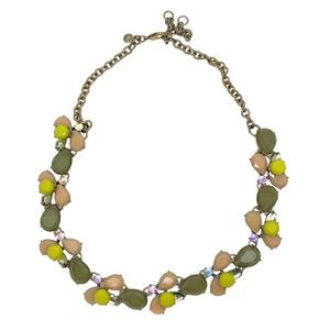J.Crew Jewel and Rhinestone Necklace Peach, Citrine Green, Yellow